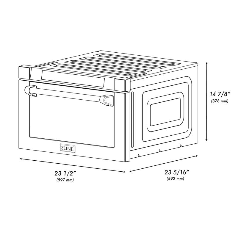 ZLINE Autograph Edition 24" 1.2 cu. ft. Builtin Microwave Drawer in Black Stainless Steel and